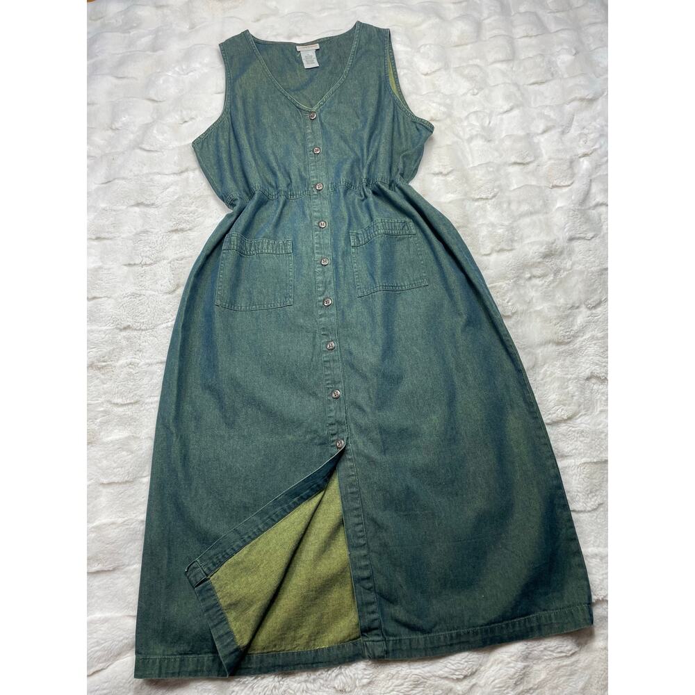 🔥Expression Plus Maxi Jumper Pinafore Denim Dress Cottage Americana Modest Art